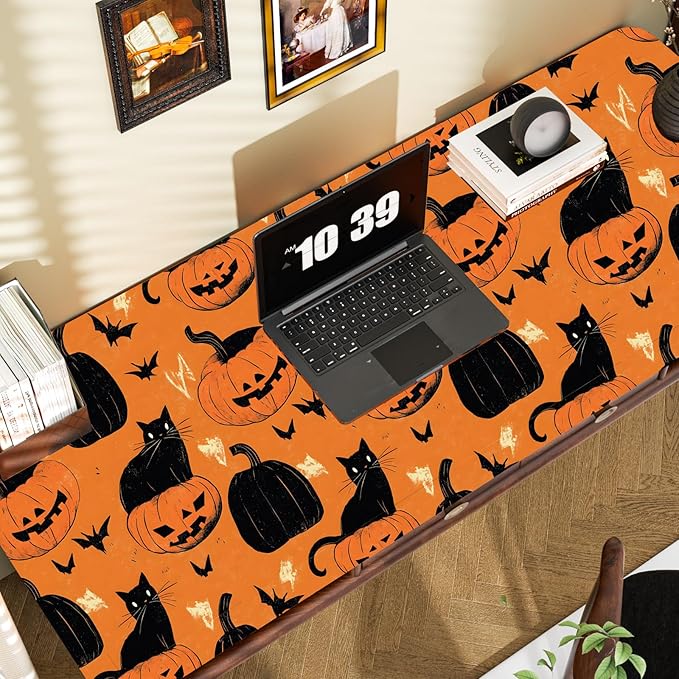 Cat Peel and Stick Wallpaper Boho Pumpkin Contact Paper Orange Floral Removable Self Adhesive Waterproof Wall Paper for Cabinet Drawers Wall Decor Renter Friendly 17.5''x118''