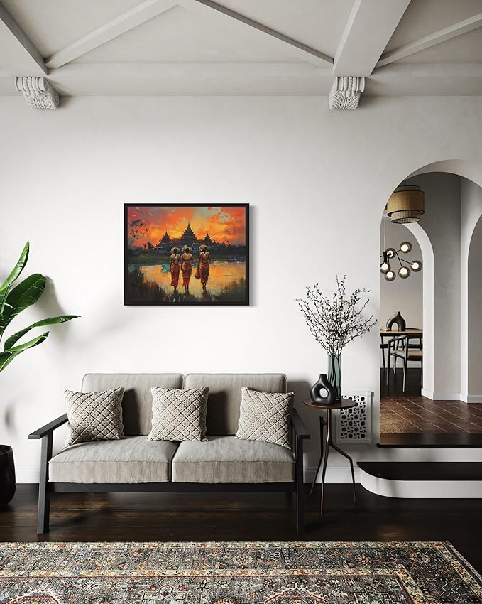 Cambolia Art Print Poster, Asia Oriental Countries Culture Wall Art Asian Paintings for Bedroom Bathroom Living Room Decor 97 (Cambolia, 16 x 20 inches, Unframed)