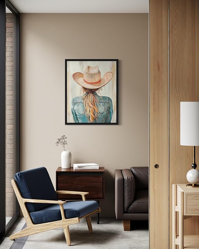 Cowgirl Cowboy Art Print Poster Wall Art, Western Country Farmhouse Wild West for Bedroom, Bathroom, Living Room Art Decor 58 (Cowgirl, 11 x 14 inches, Unframed)