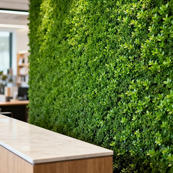 JEUIHAU 20 PCS 10x10 Inch Artificial Grass Wall Panels, Boxwood Hedge Privacy Screen for Indoor Outdoor Wedding Venue, Business Space, Garden Balcony Party Decor
