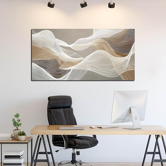 Abstract Wall Art Grey Wall Decor White Pictures Art Print Modern Canvas Artwork for Bedroom Bathroom Living Room Office 29"x 59"