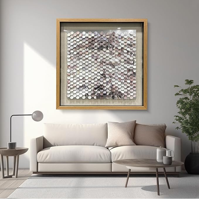 LIUZEYUE - Art Gallery - Handmade Original Wall Artworks - Solid Wood Frame, Metal Wall Decoration Painting 31.5"x31.5"