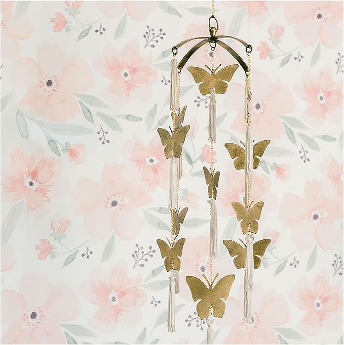 Crane Baby Floral Wallpaper for Nursery, Removable Wallpaper for Boys and Girls, Pink Floral, 20.87”w x 270" h