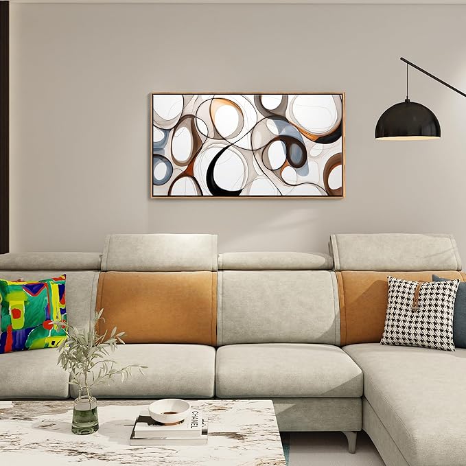 Abstract Canvas Wall Art - Framed Wall Art for Living Room Modern Minimalist artwork, Wood Decor, Bedroom Decorations, Kitchen & office Wall Art Prints 20×40