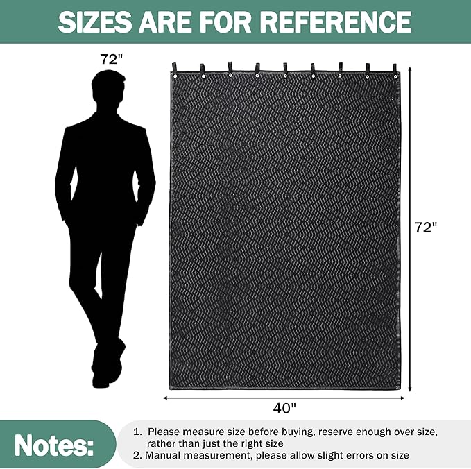 MABOZOO Studio Sound Blanket, Large Soundproof Blanket with Grommets, Heavy Duty Sound Dampening Noise Reducing Divider for Workshop, Basement, Laundry, Acoustic (Black, 72x40'')