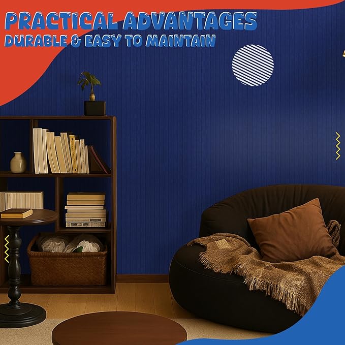 10 Pack Large Acoustic Panels,47.2" X 23.6" Acoustical Wall Panel,Self-Adhesive Sound Proof Panel for Office, Decorative Soundproof Wall Panels for Home Studio (NAVY BLUE)