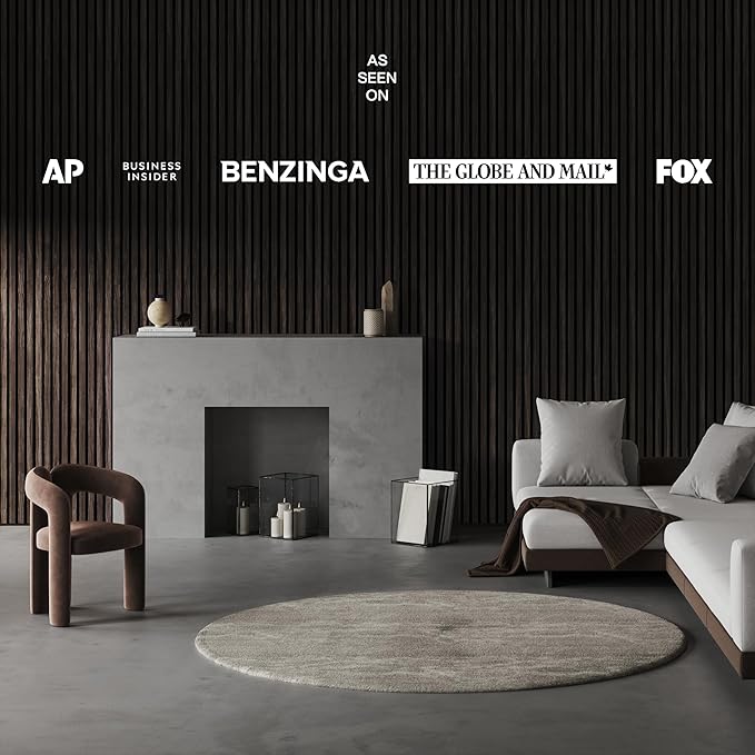 2-Pack Acoustic Wood Slat Panels - Soundproof Wall Paneling for Interior Decor