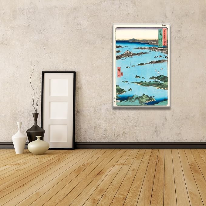 OKRA Utagawa Hiroshige Canvas Wall Art - View of Matsushima, Sight Map From Mount Tomi Poster - Japanese Woodblock Animals Nature Landscape Art Modern Home Wall Decoration Unframed