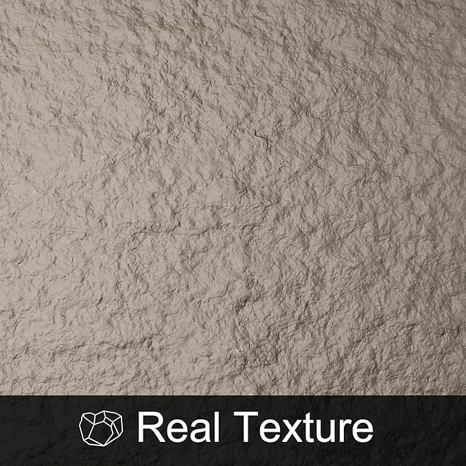 KASARO PU 3D Faux Stone Wall Panels, 4 PCS Wainscoting Panel for Interior Wall Decor, Cement Texture Accent for Home, Office, 47.2×23.6inch, Cement Grey