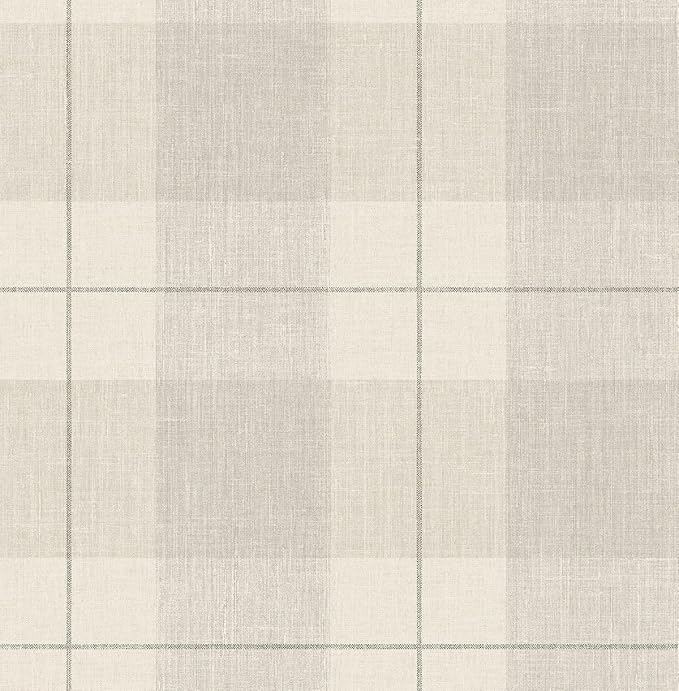 NextWall Lenox Hill Plaid Peel and Stick Wallpaper (Neutral)