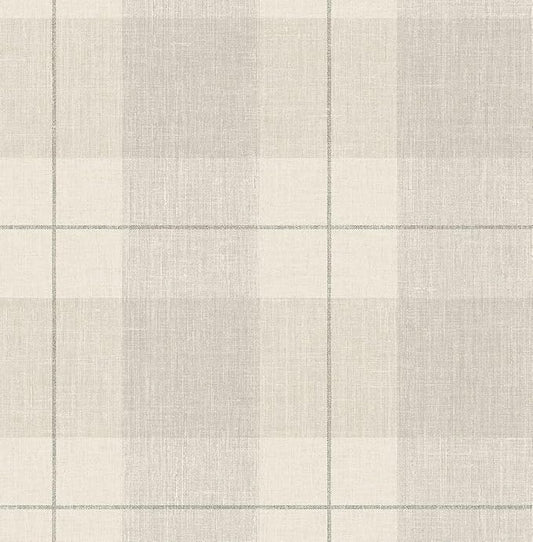 NextWall Lenox Hill Plaid Peel and Stick Wallpaper (Neutral)