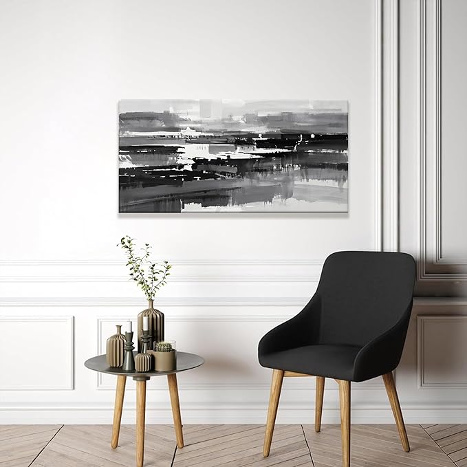 Abstract Wall Art For Bedroom Office Decor Grey And White Wall Art Painting Canvas Art Wall Decor Prints Ready To Hang Abstract Art Pictures 20×40 Inch