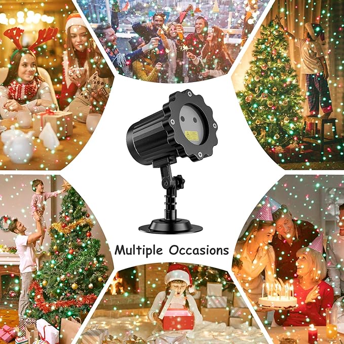 Christmas Projector Lights Outdoor, Holiday Laser Light With Remote Control, Moving RGB Projector for House Garden Yard