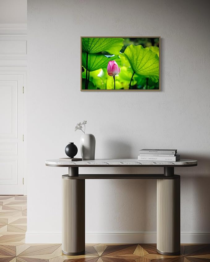 Oriental Beauty: Stunning Feng Shui Landscape Wall Art Prints for Home Decor in 3 Sizes (Graceful Emergence: Lotus Blossom and Its Visitor) (20" x 30")