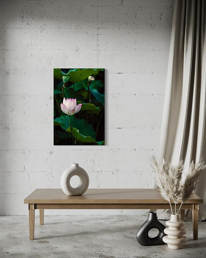 Oriental Beauty: Stunning Feng Shui Landscape Wall Art Vertical Prints for Home Decor in 3 Sizes (Serenity of a Pink Lotus, 24" x 36", Oriental Beauty)