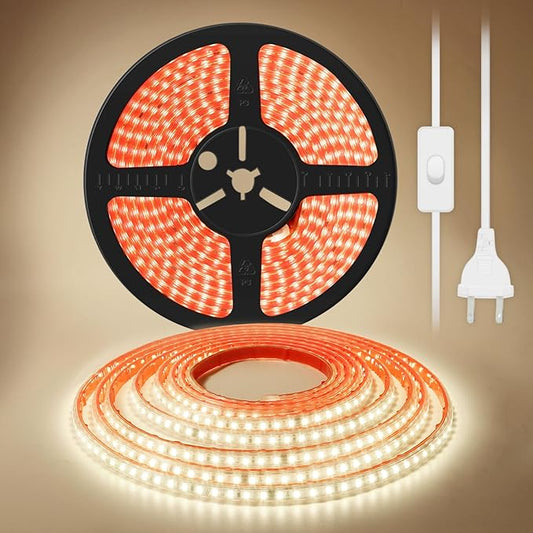 LED Strip Lights Waterproof White LED Strip AC 110V Rope Light 3 Meter with US Plug 9.84 Feet Outdoor Lights 120 LEDs/M Adhesive Tape Lighting 4000K for Bedroom Under Cabinet Lighting