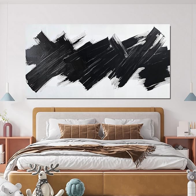 AIXMGSJS Canvas Wall Art Decor Modern Wall Pictures for Living Room Black Minimalist Wall Art Black Abstract Art Wall Artwork for Walls Canvas Prints Art Work For Home Kitchen Office Decor 20" X 40"