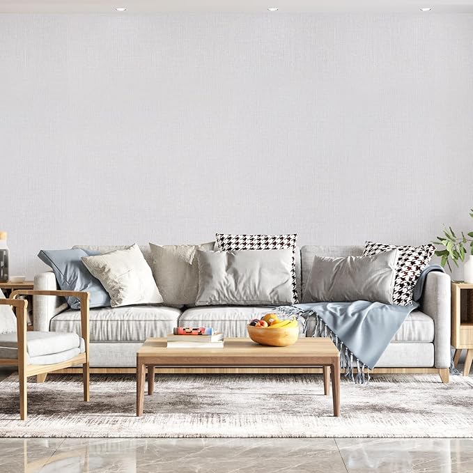 CAX Grasscloth Peel and Stick Wallpaper Beige Contact Paper 15.7"x 472" Beige Grasscloth Wallpaper Self-Adhesive Removable Wall Paper Waterproof Linen Wall Papers for Living Room Bed Room Cabinets