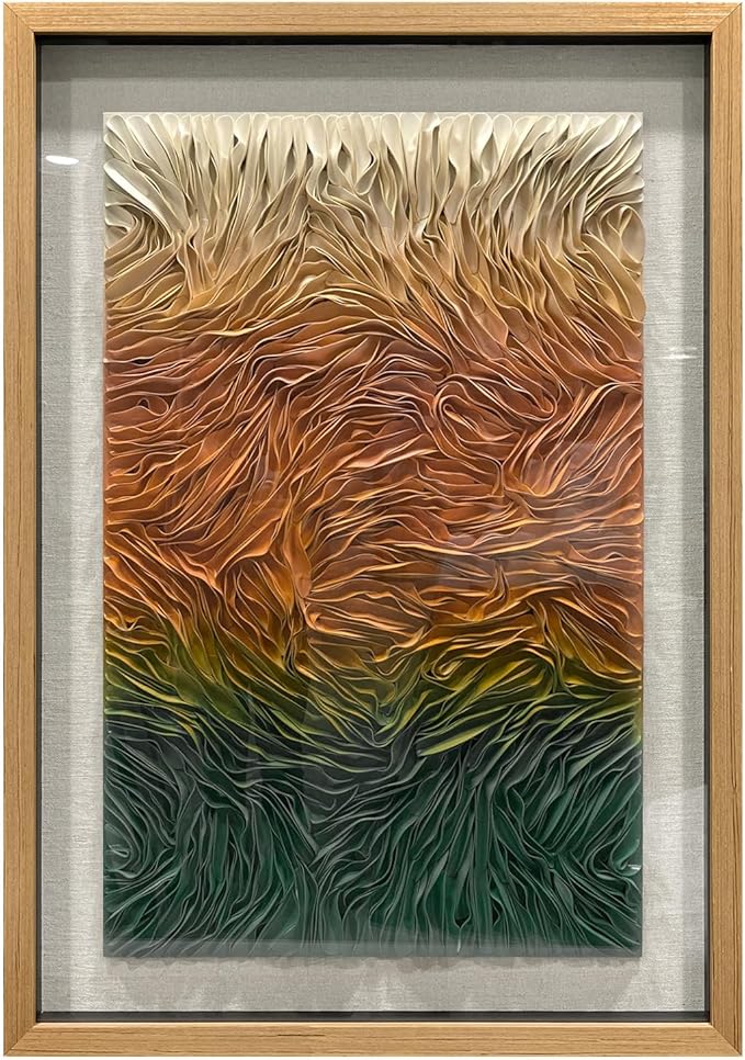 BrightA Textured Colorful Wall Art Handmade Leather Large Artwork Large Wall Art for Living Room Bedroom Hallway Wall Decor 31.5"x47.2"