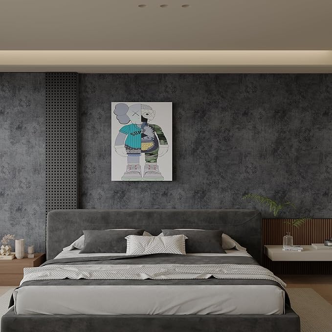 JSEVEM 24"×197" Extra Thick Grey Blue Concrete Wallpaper Peel and Stick Waterproof Gray Concrete Contact Paper Vinyl Matte Textured Industrial Faux Cement Sticker for Bedroom Living Room Garage Walls