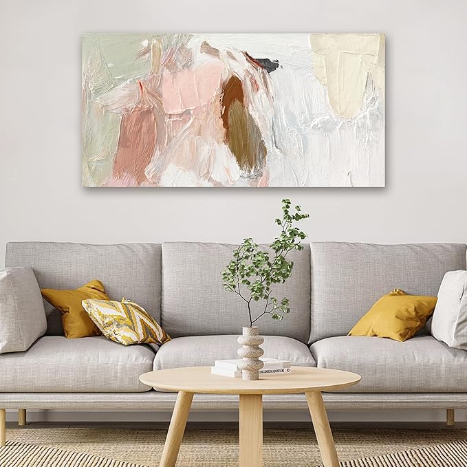 Canvas Wall Art Decor Wall Art Pictures For Living Room Abstract Art Pink and White Wall Art Decor Wall Decoration Abstract Wall Art Prints Art Work For Bedroom Office Kitchen Wall Decor 20" x 40"