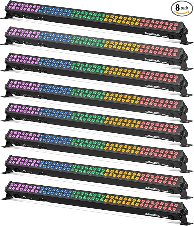 LED Stage Wash Light Bar, 80X2W RGB LED Wall Washer Light, DJ Stage Lights Bar with DMX/Auto/Sound Control Uplights for Events Wedding Disco Party Outdoor Indoor - 8Packs