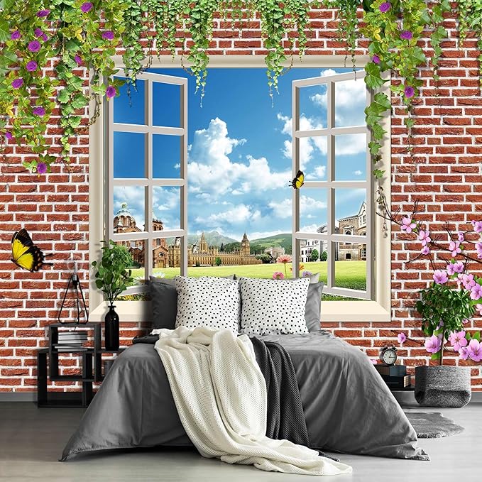 Brick Wallpaper Large Wall Mural for Living Room Bedroom (Papel tapiz para pared de habitatacion) 151" x 105" (It's not Peel and Stick)