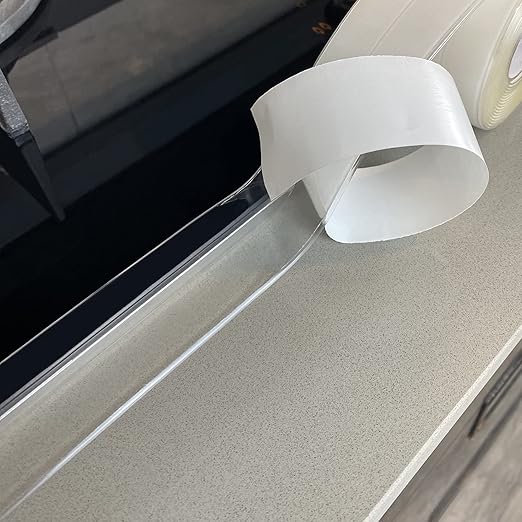 Caulk Tape Self Adhesive,Caulking Tape for Bathroom Sealant Strip Caulk Strip,Waterproof Caulking Sealing Tape for Bathroom, Toilet, Kitchen Countertop,Bathroom,Toilet (Clear-1.5IN-10.5FT-A)