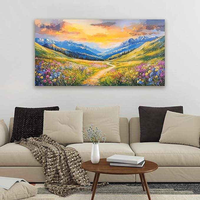 Canvas Wall Art Decor Wall Art Pictures for Living Room Modern Landscape Wall Art Prints Canvas Art Wall Deecor Nature Botanical Wall Art Decorations Sunset Artwork for Walls Home Office Decor 20"X40"