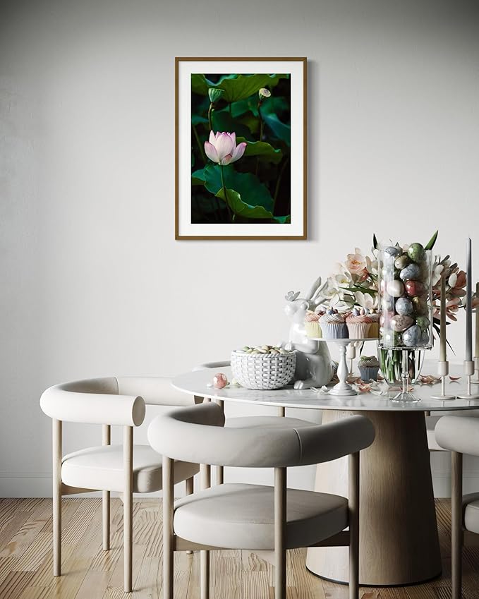 Oriental Beauty: Stunning Feng Shui Landscape Wall Art Vertical Prints for Home Decor in 3 Sizes (Serenity of a Pink Lotus, 24" x 36", Oriental Beauty)