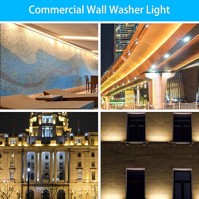 2-Pack 72W led Wall Washer Light, Premium Aluminum Outdoor Wall Washer Light Bar , IP67 Waterproof 120V Outdoor Lighting for Building, Landscape, Commercial Outdoor Decor, 3.2FT 2700K Warm White