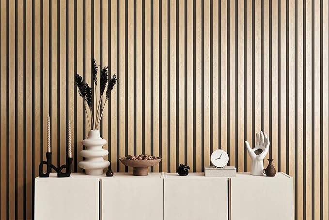 A.S. Création Non-Woven Wallpaper with Wall Panel Motif with Metallic Effect 0,53 x 10,05 m - Black Gold Metallic - Wood Look Wallpaper Made in Germany - 786272
