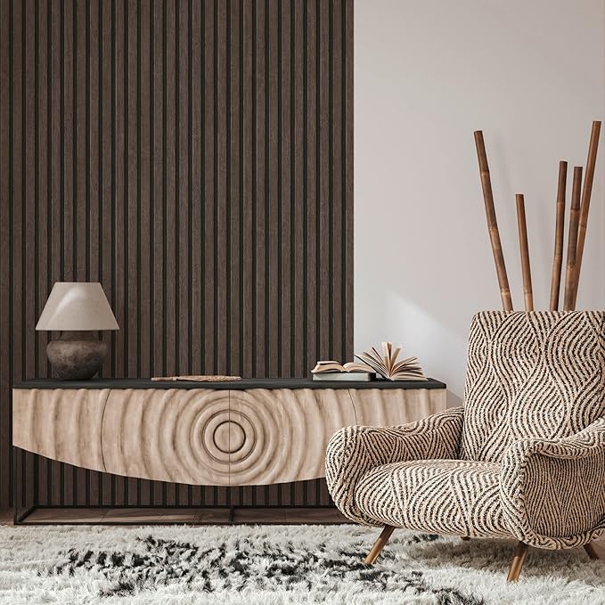 A.S. Création Wallpaper Wood Panels - Black, Brown - Striped Wood Wallpaper 395.99in x 20.87in Made in Germany - 391093