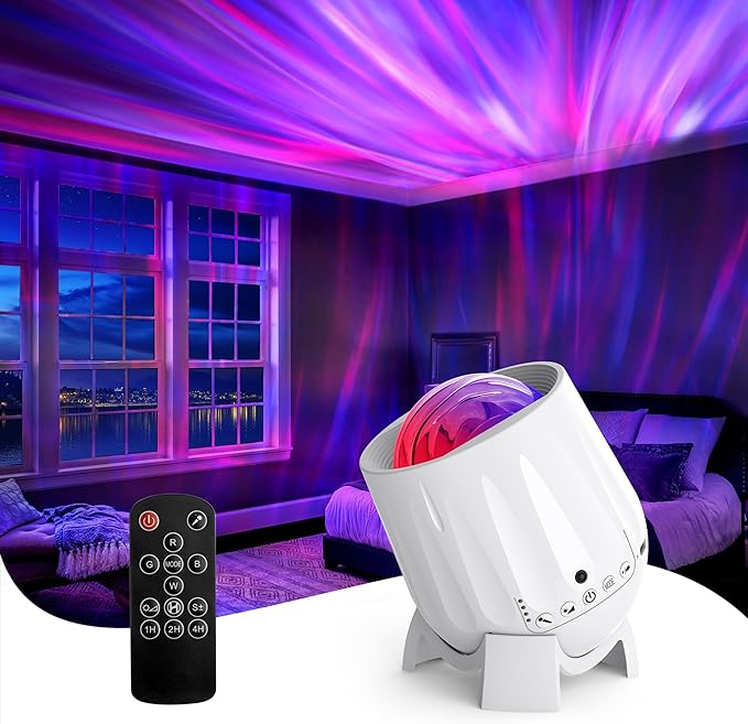 Northern Lights Projector, Galaxy Projector Night Light with Remote Control& Timer Function, Sleep Aid, Aurora Ceiling Projector Light for Bedroom Decor, Christmas Gift for Kids, Adults