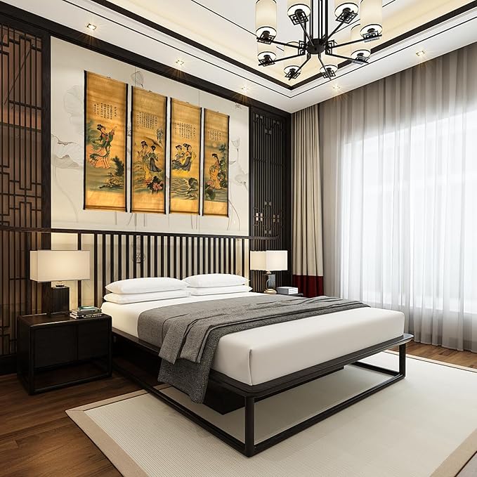 CIFIBIFUN Wall Art Prints Posters Painting Folklore,Japan Geiko Japanese Masterpieces Reproduction Large Home Walls Decor Four beauty