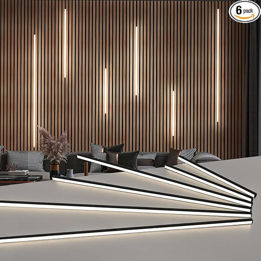 Art3d LED Recessed Lighting Kit - 6pcs Self-adhesive White LED Light with Smart Switch, 3000k Touching Switch Light for Wood Slat Wall Panels, Headboards, Stairs, Home decor, Under Cabinet Strip Light