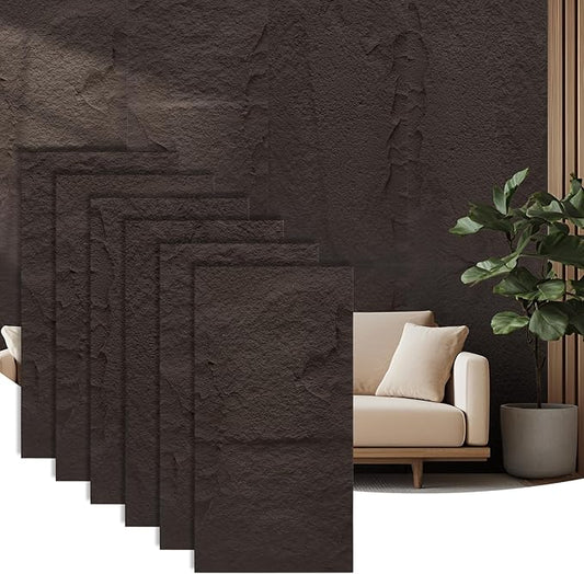 3D Faux Stone Wall Panels,6-Pack 47.24×23.62 in. PU Wall Panels,46.49 sq.ft Coverage,Lightweight & Waterproof,Easy DIY Install for Living Room,Bedroom,Office