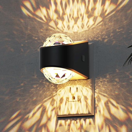 L LOHAS LED Projector Night Light,Plug in Night Light with Dusk to Dawn Sensor,3000K Soft White, Adjustable Brightness, Nightlight for Kids Playroom Home Theater Party