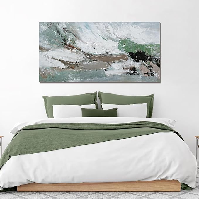 Canvas Wall Art Decor Modern Canvas Wall Art For Living Room Abstract Art Green Wall Art Decor Colorful Abstract Wall Art Prints Canvans Art Work For Bedroom Office Kitchen Wall Decor 20" x 40"
