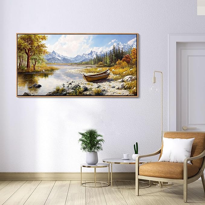 Mofutinpo Fall Mountain Landscape Wall Art - Nature Forest Canvas Art for Living Room, Bedroom & Dining Room - Framed Paintings for Wall Decor - Large Scenic Artwork for Home 20x40IN