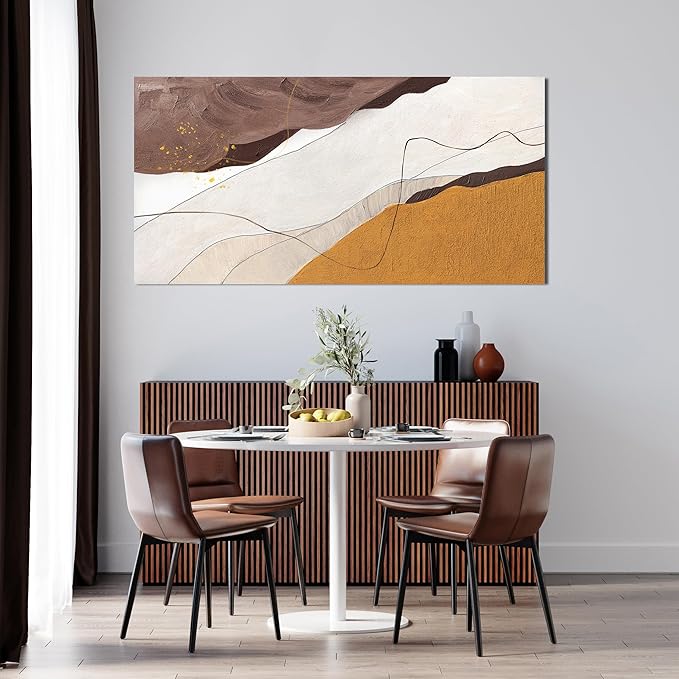 Canvas Wall Art Decor Abstract Canvas Art Wall Decor Abstract White Wall Art Prints Modern Minimalist Wall Art Decorations Brown Artwork for Walls Bedroom Office Kitchen Wall Decor 20" X 40"