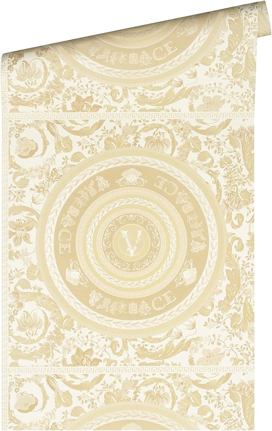 A.S. Création Wallpaper Floral Design - Cream, Beige - Flower Wallpaper 395.99in x 20.87in Made in Germany - 387053