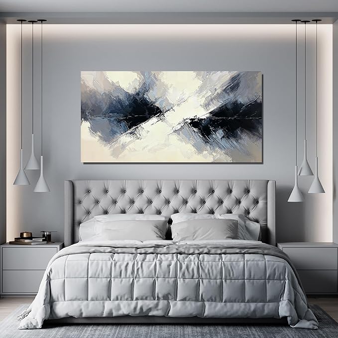 Canvas Wall Art Decor Abstract Canvas Art Wall Decor Black and White Abstract Wall Art Wall Art Pictures for Living Room Artwork for Walls Modern Minimalist Wall Art Prints Home Office Decor 20"X40"