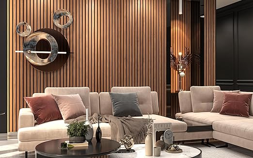 94" L x 24" W Acoustic Wood Wall Paneling, Decorative Sound Proof Panels for Walls and Ceilings, 3D Slat Wood Wall Panels (Set of 10) (Light Maple)