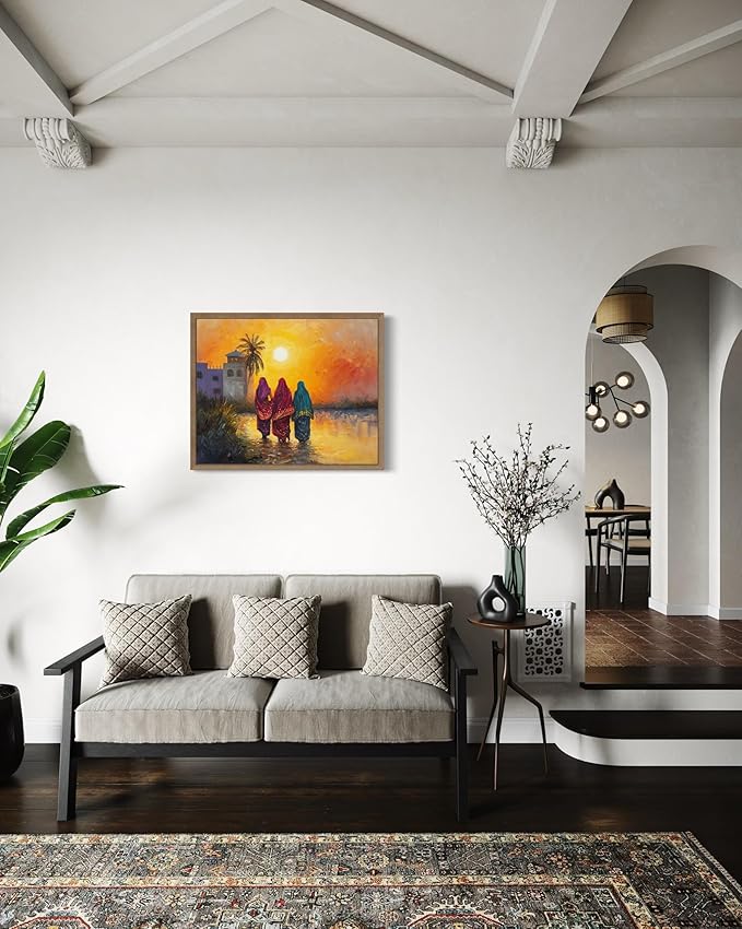 Bangladesh Art Print Poster, Asia Oriental Countries Culture Wall Art Asian Paintings for Bedroom Bathroom Living Room Decor 97 (Bangladesh, 16 x 20 inches, Wood Frame)