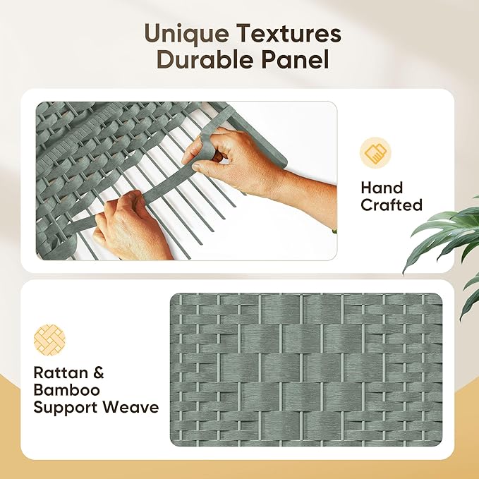 JOSTYLE Room Divider 6ft. Tall Extra Wide Privacy Screen, Folding Privacy Screens with Diamond Double-Weave Room dividers and Freestanding Room Dividers Privacy Screens(Grey, 8-Panel)