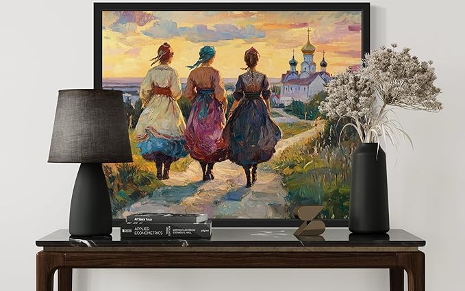 Russia Art Print Poster, Asia Oriental Countries Culture Wall Art Asian Paintings for Bedroom Bathroom Living Room Decor 97 (Russia, 11 x 14 inches, Black Frame)