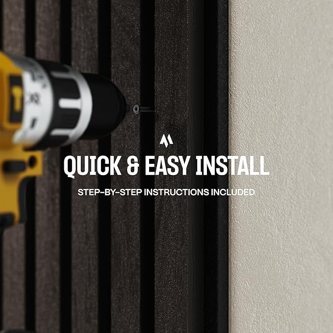 2-Pack Acoustic Wood Slat Panels - Soundproof Wall Paneling for Interior Decor