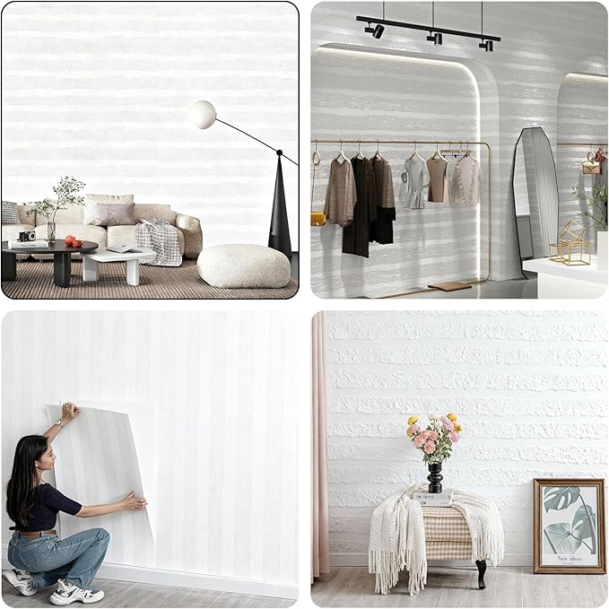 3D Wall Panels Peel and Stick – 23.82"x110" PVC Faux Texture, Self Adhesive Waterproof Wall Covering, DIY Accent Wall, Sofa Background Backsplash & Modern Home Decor, Covers 18 sq.ft