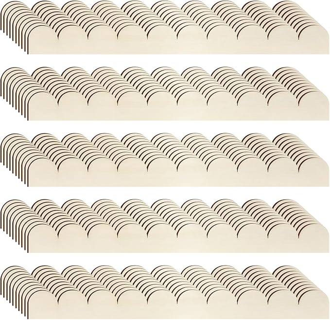 50 Packs Unfinished Scalloped Wood Trim DIY Decorative Wood Molding for Home Wall Cabinet Shelf and Window Door Decor
